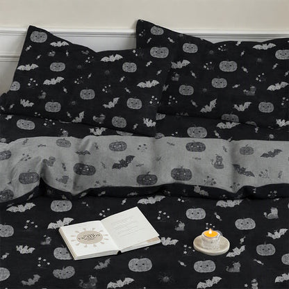 Ensemble de literie en coton Ownkoti Halloween citrouille chauve-souris - image 6