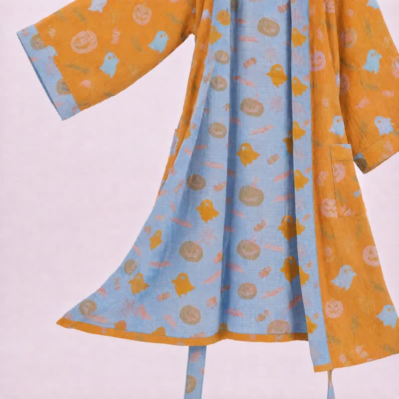 Kimono en coton Ownkoti multicolore citrouille Halloween - image 3