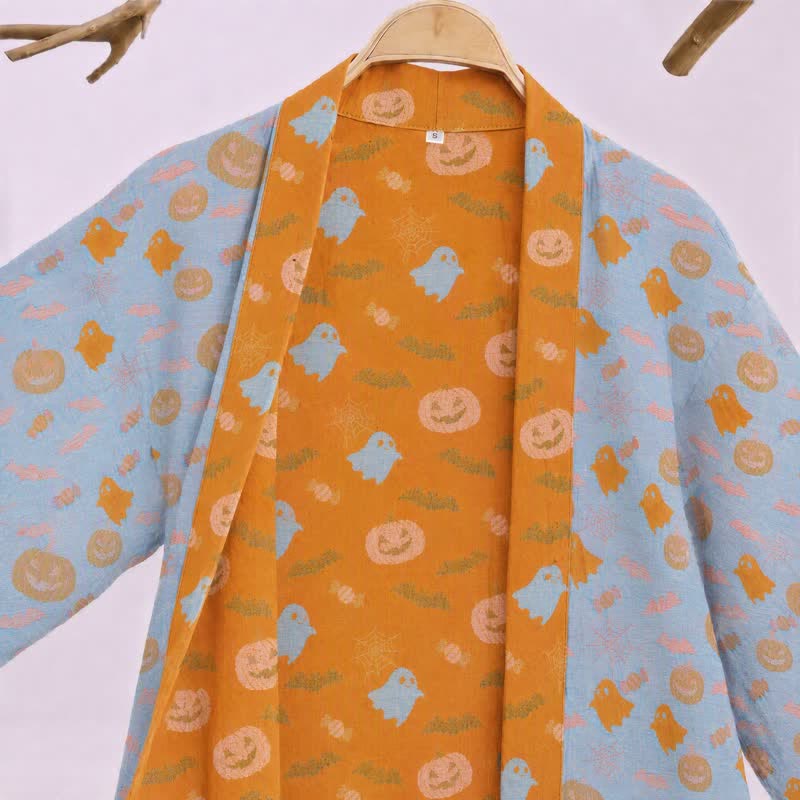 Kimono en coton Ownkoti multicolore citrouille Halloween - image 7