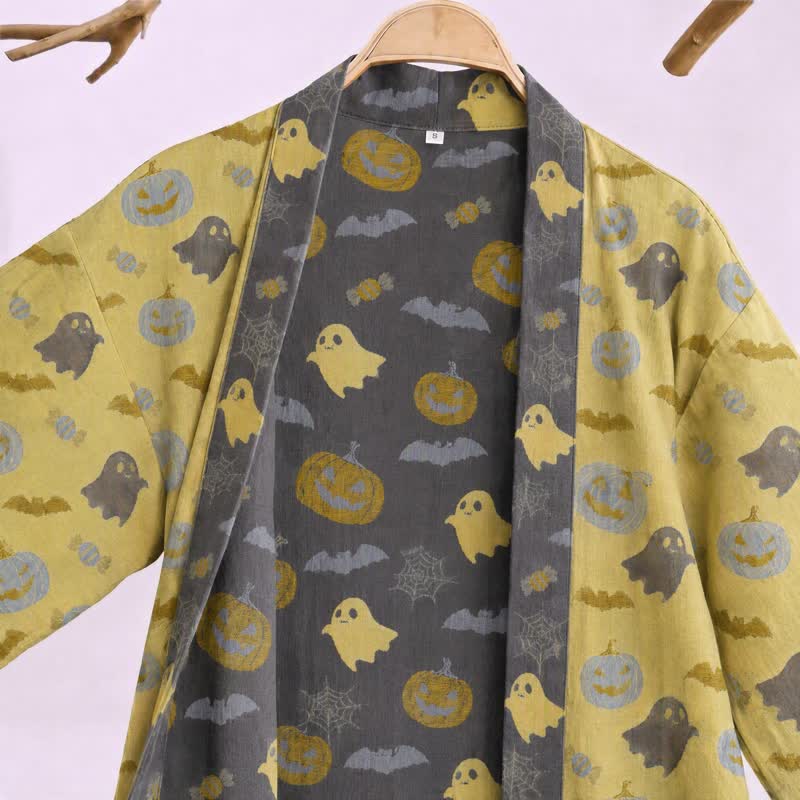Kimono en coton Ownkoti multicolore citrouille Halloween - image 12