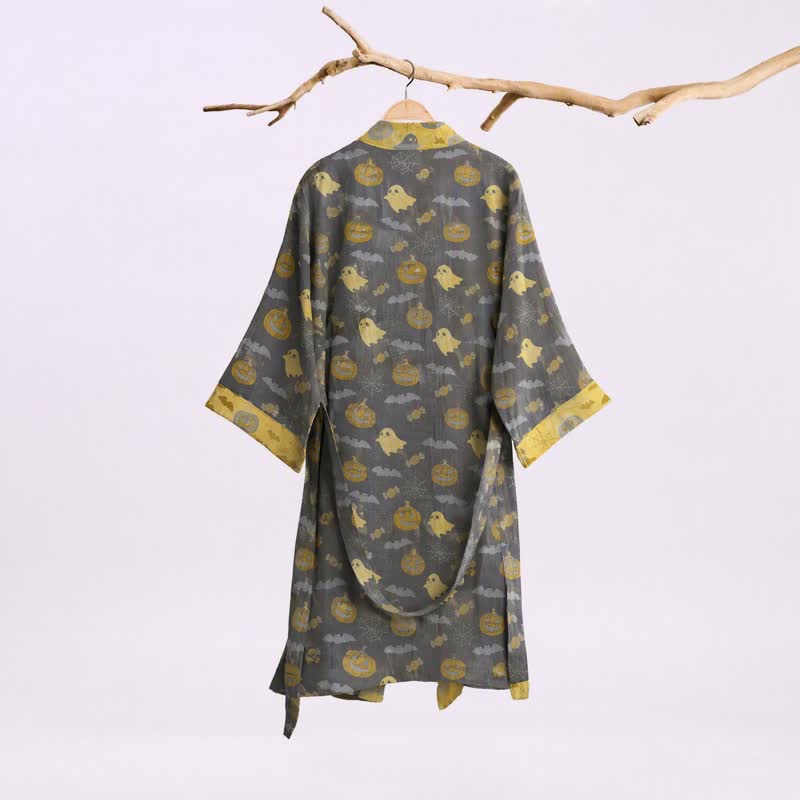Kimono en coton Ownkoti multicolore citrouille Halloween - image 16