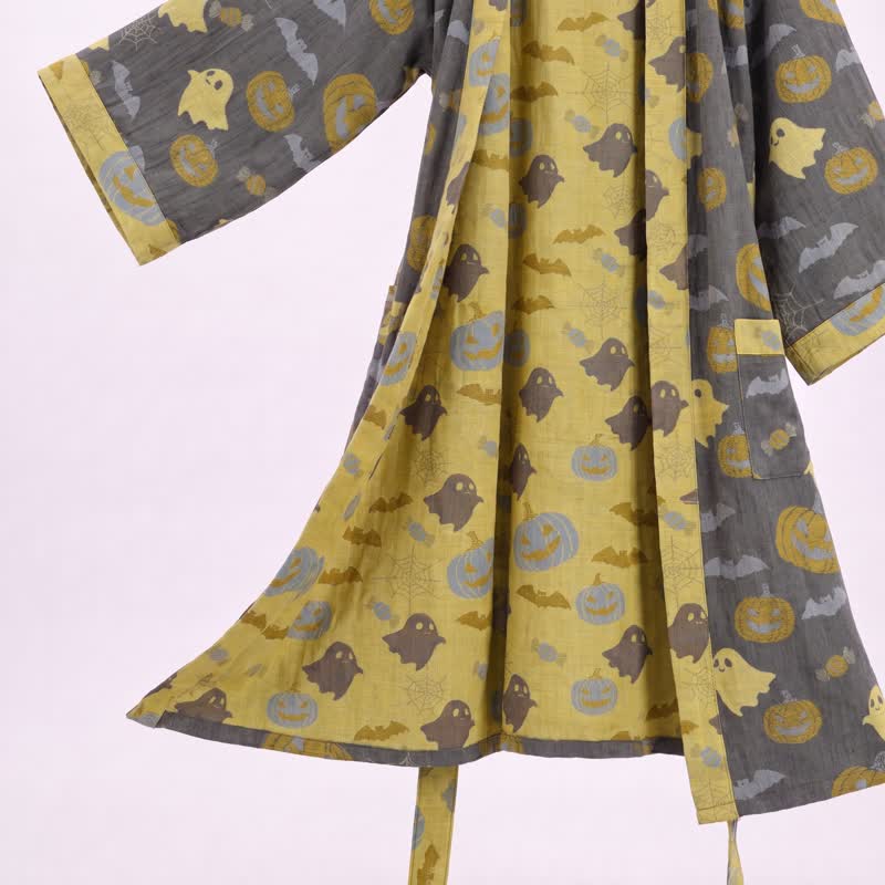 Kimono en coton Ownkoti multicolore citrouille Halloween - image 18
