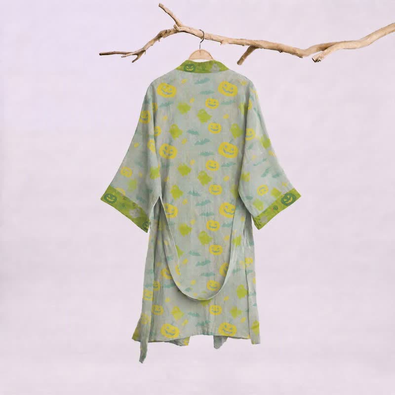 Kimono en coton Ownkoti multicolore citrouille Halloween - image 26