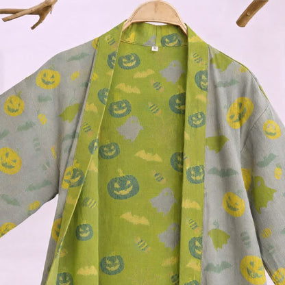 Kimono en coton Ownkoti multicolore citrouille Halloween - image 27