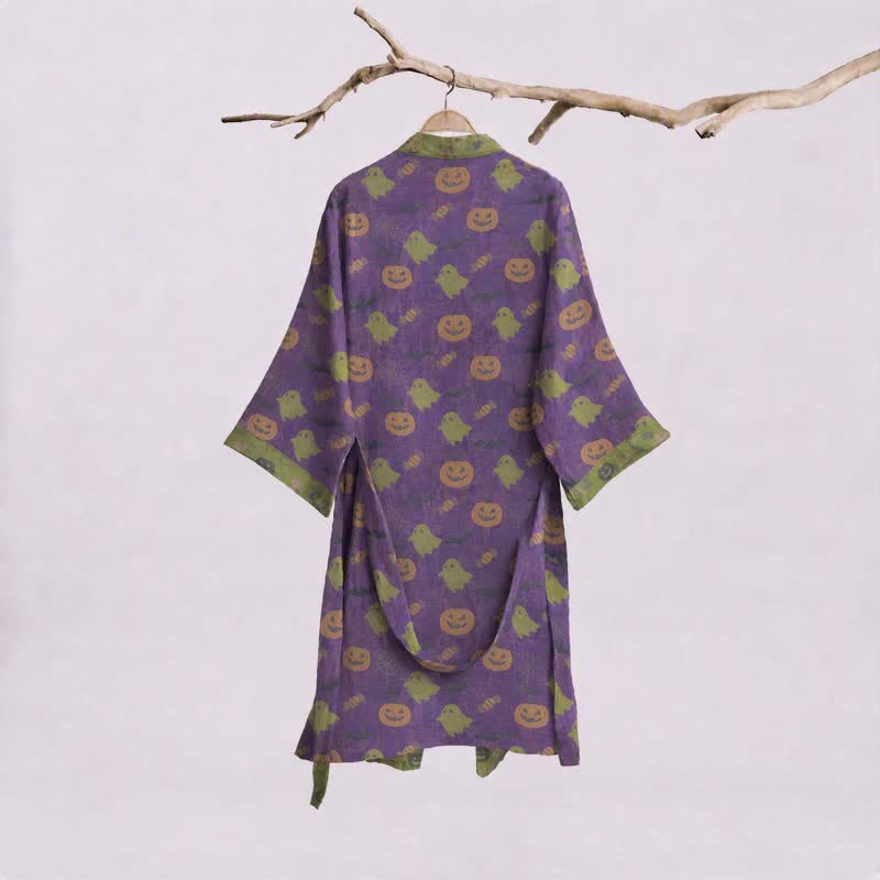 Kimono en coton Ownkoti multicolore citrouille Halloween - image 31
