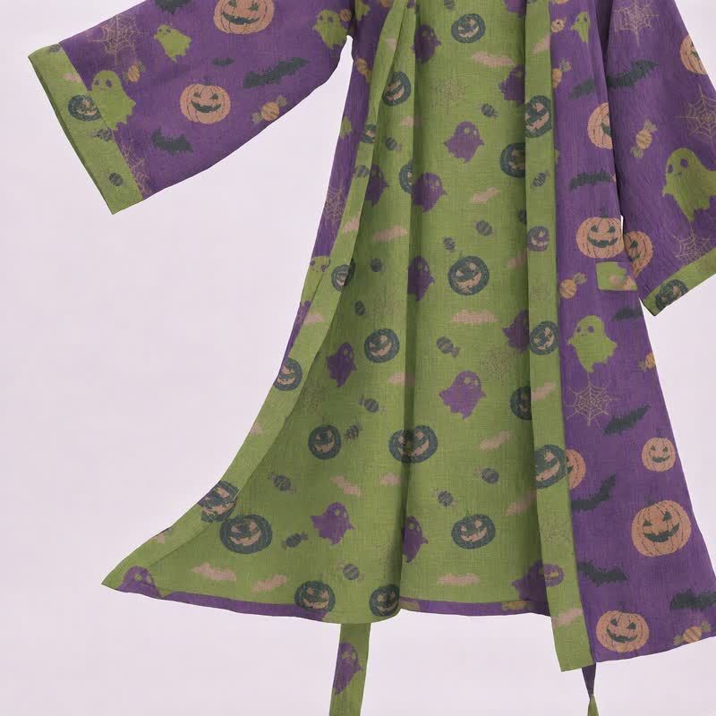 Kimono en coton Ownkoti multicolore citrouille Halloween - image 33