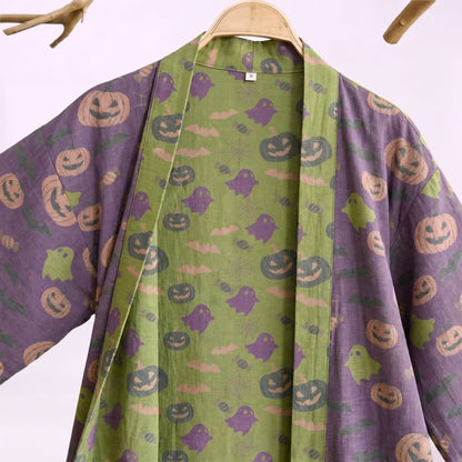 Kimono en coton Ownkoti multicolore citrouille Halloween - image 32