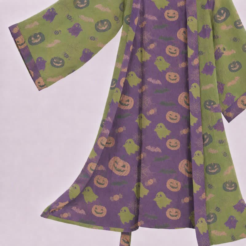 Kimono en coton Ownkoti multicolore citrouille Halloween - image 38