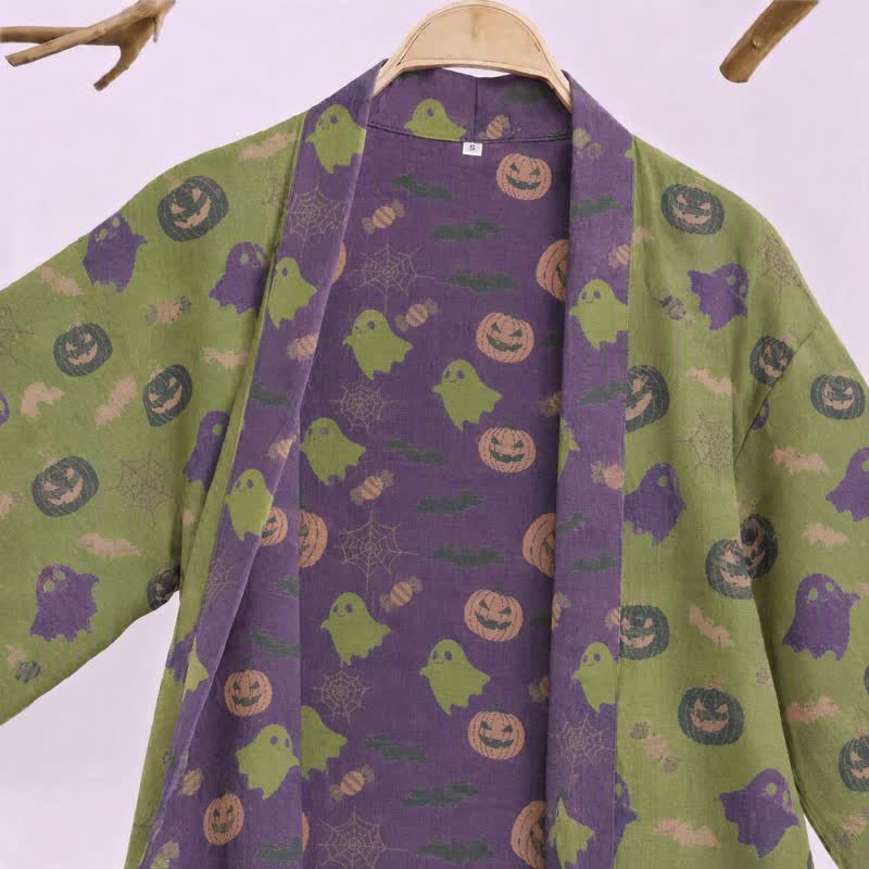 Kimono en coton Ownkoti multicolore citrouille Halloween - image 37
