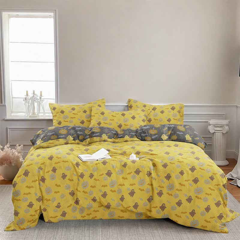 Ensemble de literie en coton Ownkoti Multicolore Citrouille Fantôme - image 4