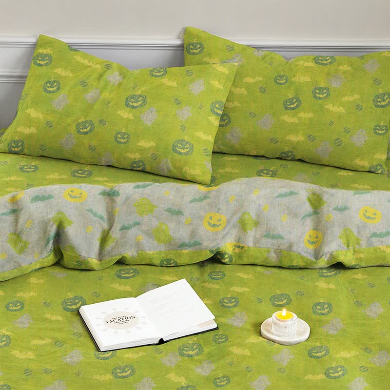 Ensemble de literie en coton Ownkoti Multicolore Citrouille Fantôme - image 13