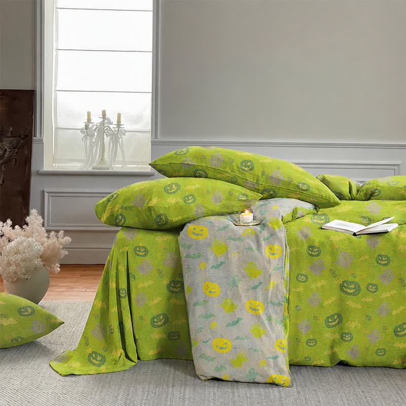 Ensemble de literie en coton Ownkoti Multicolore Citrouille Fantôme - image 12