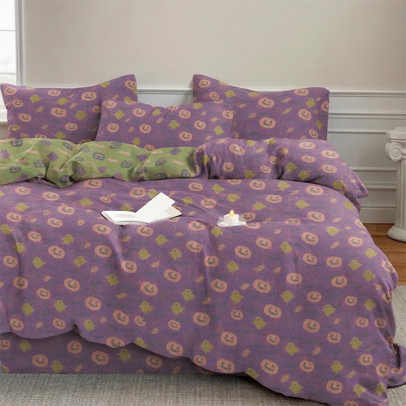 Ensemble de literie en coton Ownkoti Multicolore Citrouille Fantôme - image 15