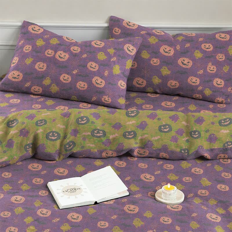 Ensemble de literie en coton Ownkoti Multicolore Citrouille Fantôme - image 20