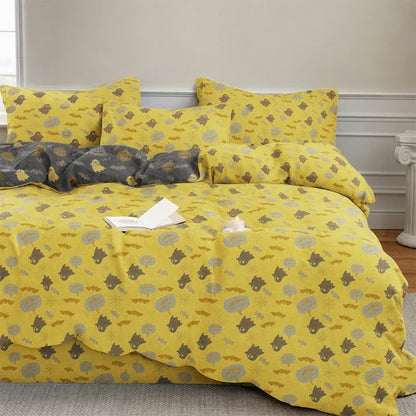 Ensemble de literie en coton Ownkoti Multicolore Citrouille Fantôme - image 1