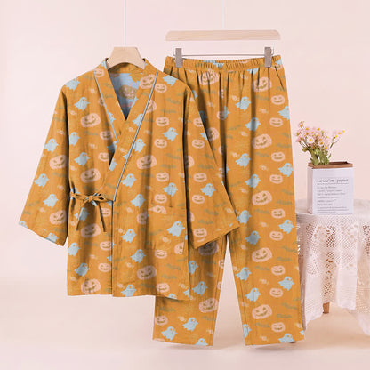 Ensemble pyjama kimono en coton Ownkoti Halloween fantôme citrouille - image 2