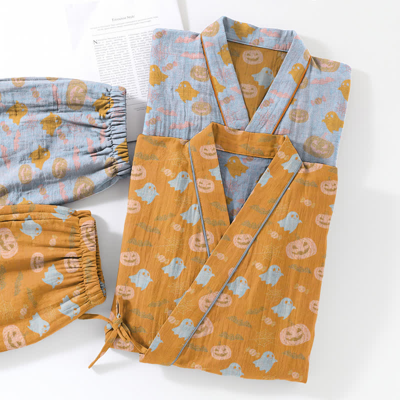 Ensemble pyjama kimono en coton Ownkoti Halloween fantôme citrouille - image 5