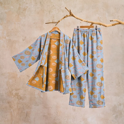 Ensemble pyjama kimono en coton Ownkoti Halloween fantôme citrouille - image 12