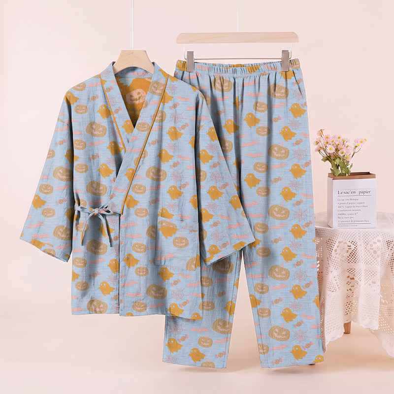 Ensemble pyjama kimono en coton Ownkoti Halloween fantôme citrouille - image 10