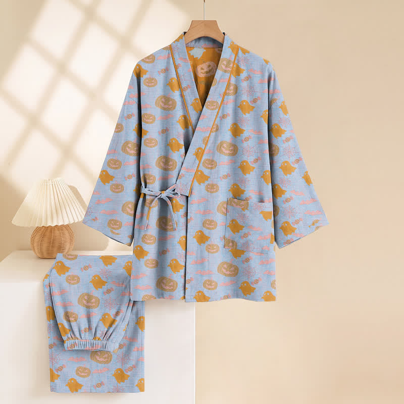Ensemble pyjama kimono en coton Ownkoti Halloween fantôme citrouille - image 11