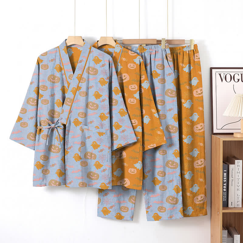 Ensemble pyjama kimono en coton Ownkoti Halloween fantôme citrouille - image 9