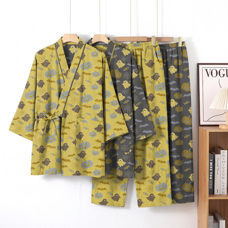 Ensemble pyjama kimono en coton Ownkoti Halloween fantôme citrouille - image 17