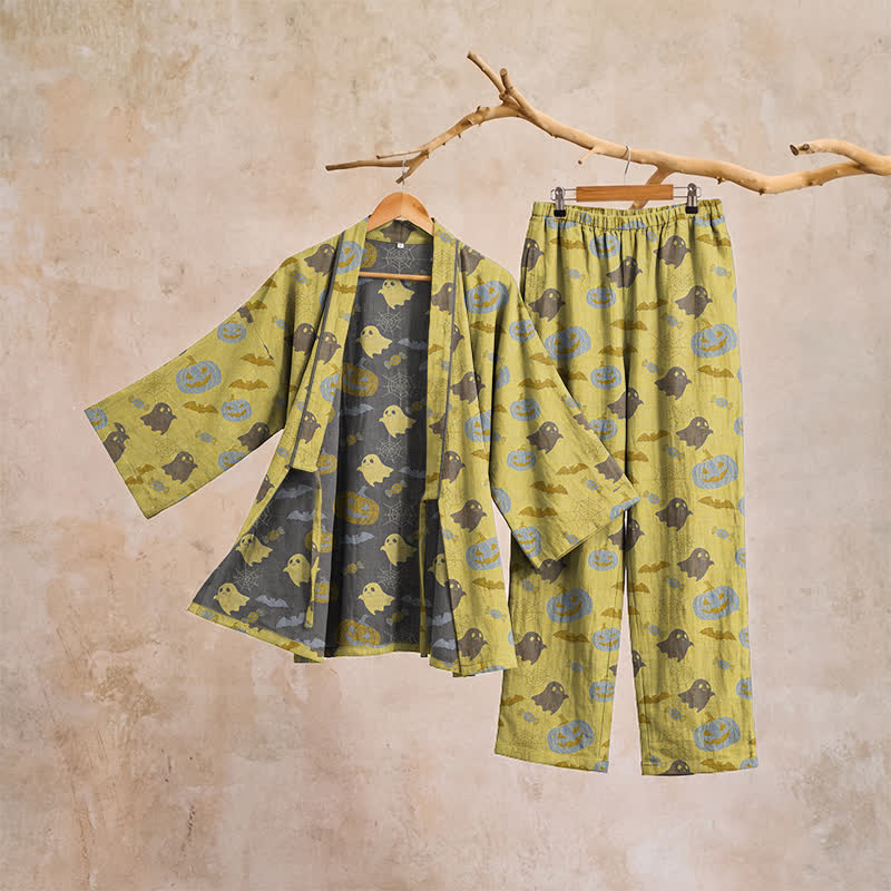 Ensemble pyjama kimono en coton Ownkoti Halloween fantôme citrouille - image 20