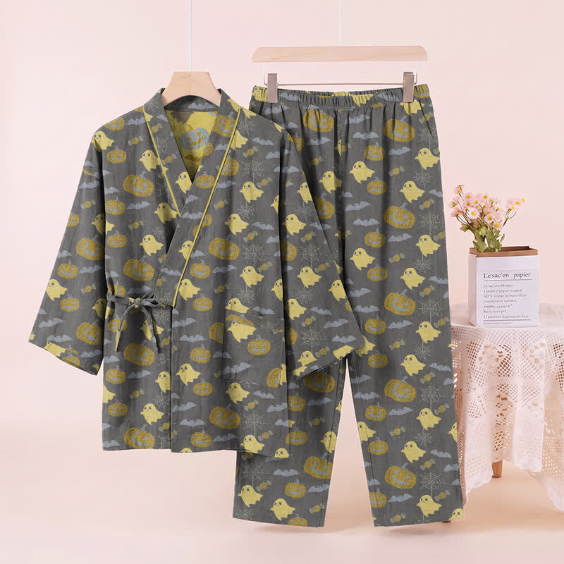 Ensemble pyjama kimono en coton Ownkoti Halloween fantôme citrouille - image 26