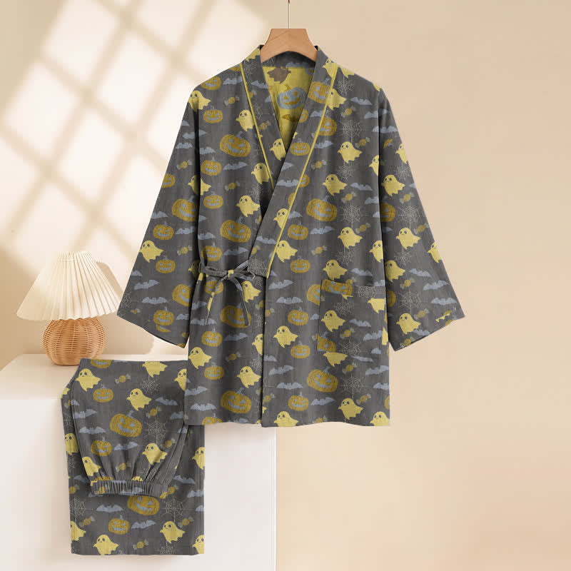 Ensemble pyjama kimono en coton Ownkoti Halloween fantôme citrouille - image 27