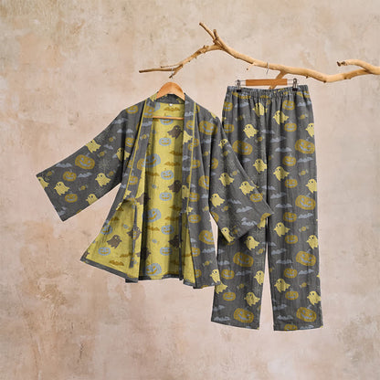 Ensemble pyjama kimono en coton Ownkoti Halloween fantôme citrouille - image 28