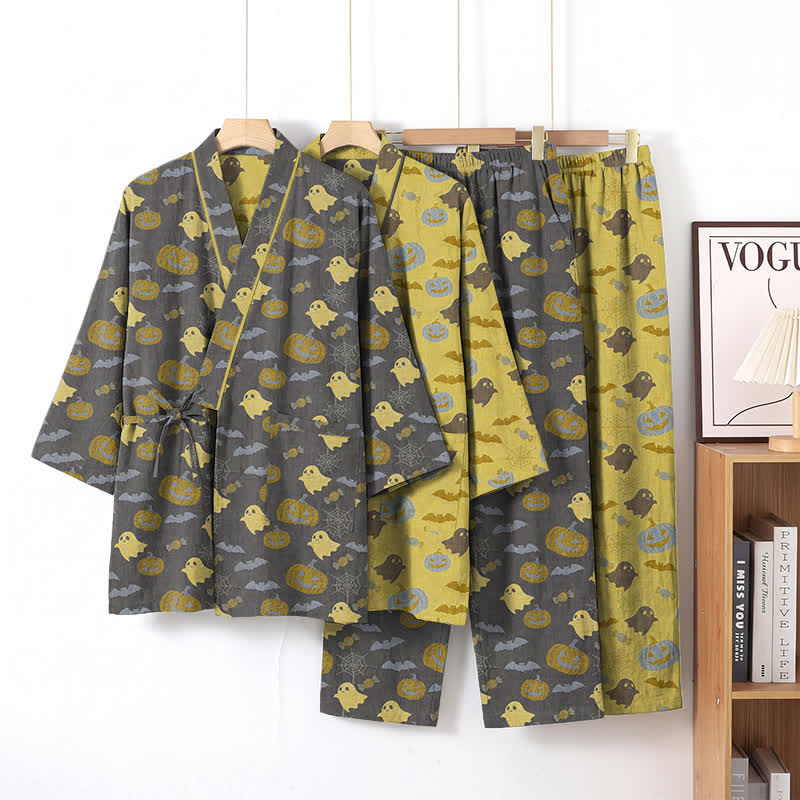 Ensemble pyjama kimono en coton Ownkoti Halloween fantôme citrouille - image 25