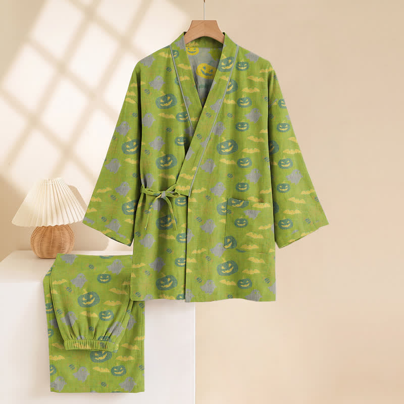 Ensemble pyjama kimono en coton Ownkoti Halloween fantôme citrouille - image 35