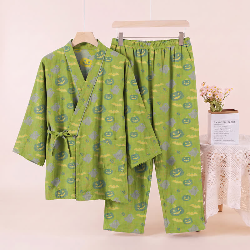 Ensemble pyjama kimono en coton Ownkoti Halloween fantôme citrouille - image 34