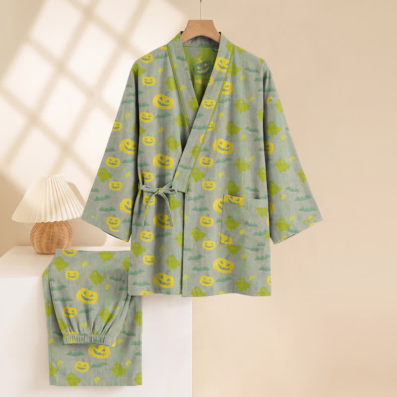 Ensemble pyjama kimono en coton Ownkoti Halloween fantôme citrouille - image 43