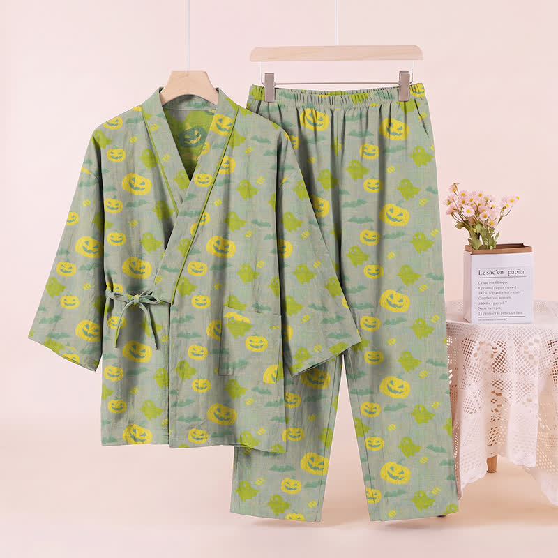 Ensemble pyjama kimono en coton Ownkoti Halloween fantôme citrouille - image 42