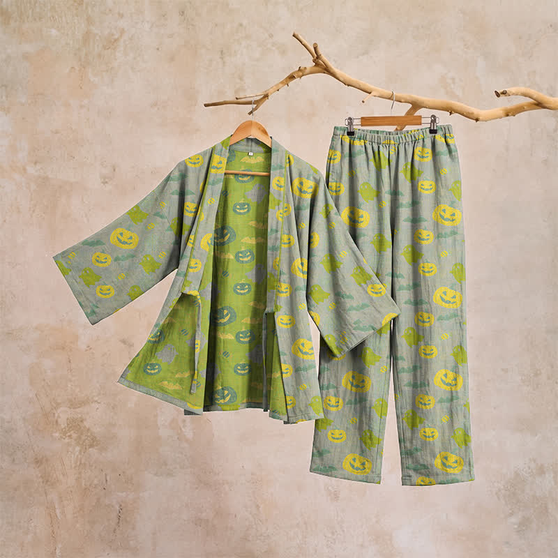 Ensemble pyjama kimono en coton Ownkoti Halloween fantôme citrouille - image 44