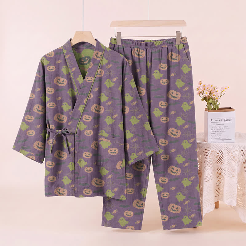 Ensemble pyjama kimono en coton Ownkoti Halloween fantôme citrouille - image 50