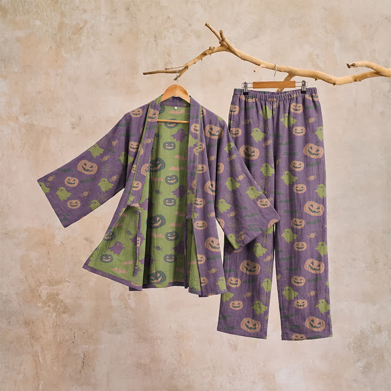 Ensemble pyjama kimono en coton Ownkoti Halloween fantôme citrouille - image 52