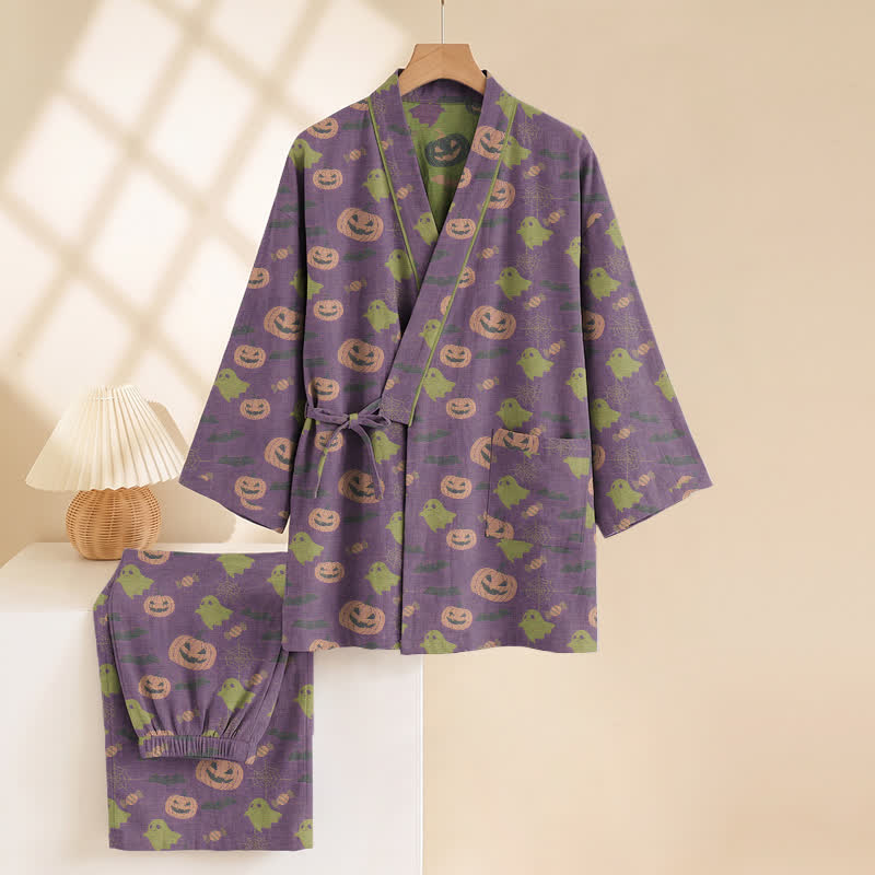 Ensemble pyjama kimono en coton Ownkoti Halloween fantôme citrouille - image 51