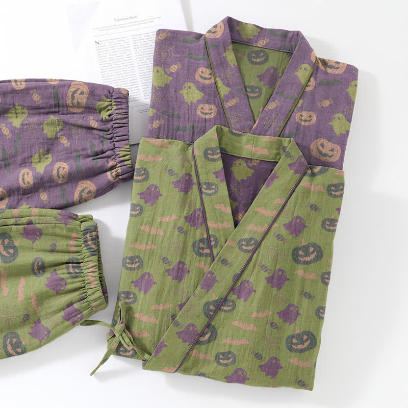 Ensemble pyjama kimono en coton Ownkoti Halloween fantôme citrouille - image 61