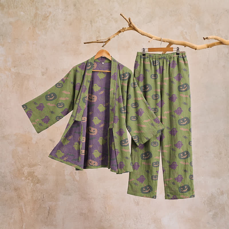 Ensemble pyjama kimono en coton Ownkoti Halloween fantôme citrouille - image 60
