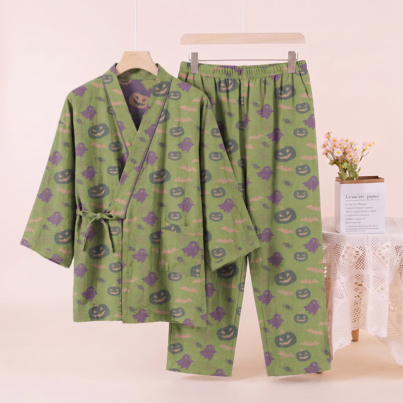 Ensemble pyjama kimono en coton Ownkoti Halloween fantôme citrouille - image 58