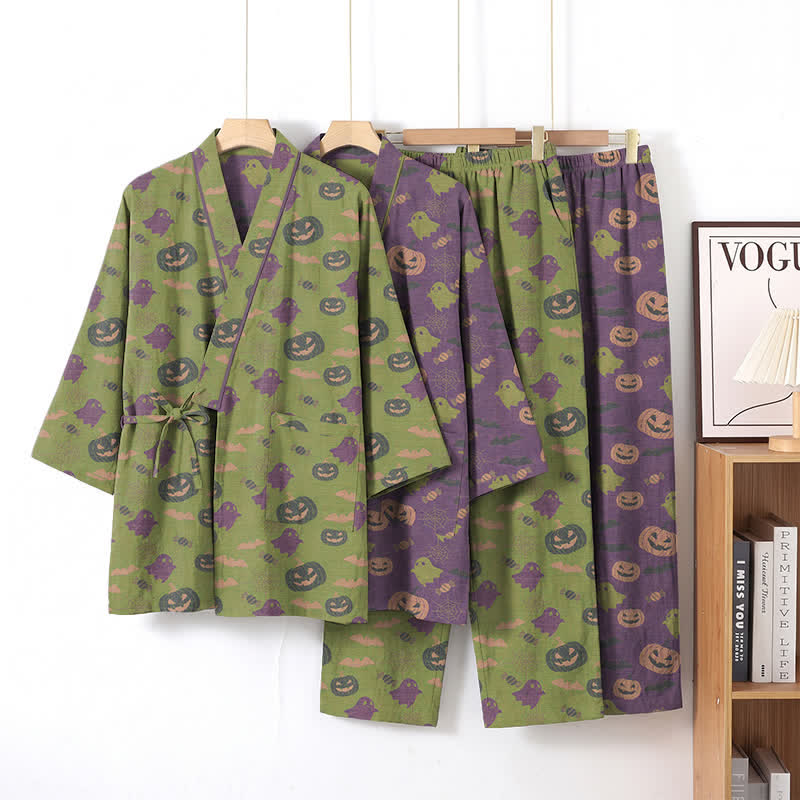 Ensemble pyjama kimono en coton Ownkoti Halloween fantôme citrouille - image 57