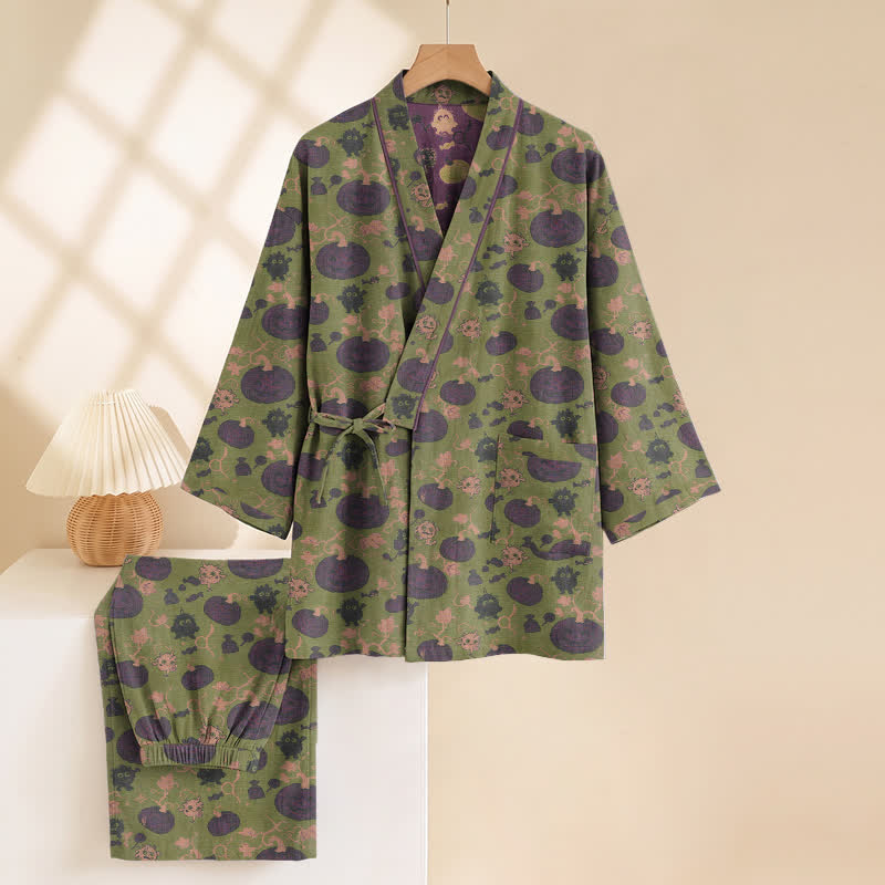 Ensemble pyjama kimono rétro citrouille d'Halloween Ownkoti - image 10