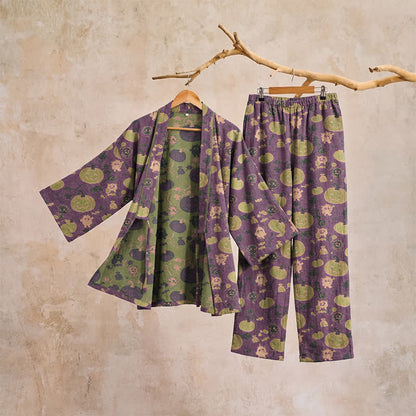 Ensemble pyjama kimono rétro citrouille d'Halloween Ownkoti - image 6