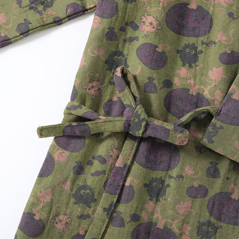 Ensemble pyjama kimono rétro citrouille d'Halloween Ownkoti - image 12