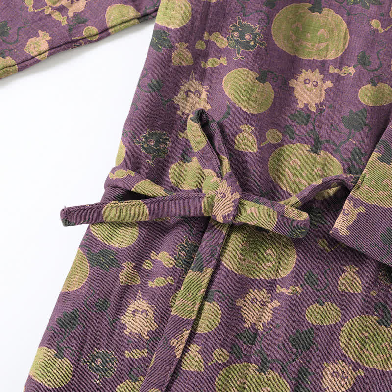 Ensemble pyjama kimono rétro citrouille d'Halloween Ownkoti - image 4