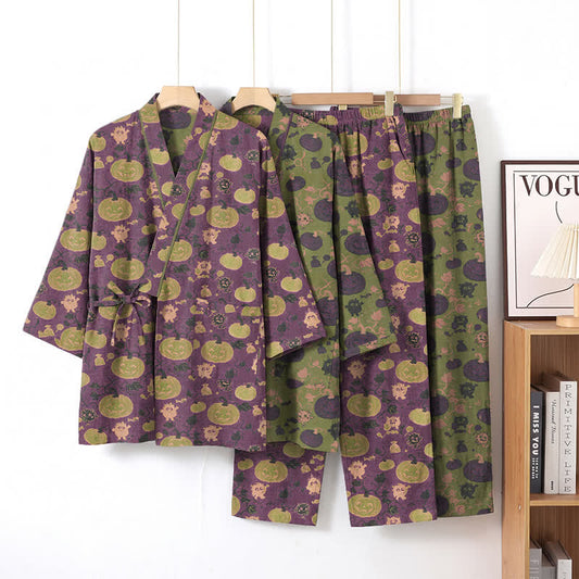 Ensemble pyjama kimono rétro citrouille d'Halloween Ownkoti - image 0
