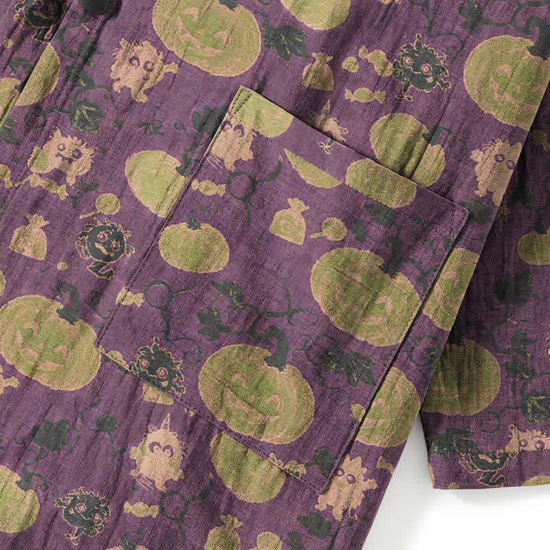 Ensemble pyjama kimono rétro citrouille d'Halloween Ownkoti - image 3