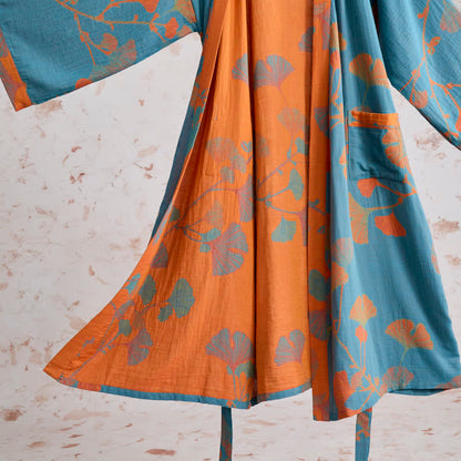 Kimono rétro en coton à feuilles de ginkgo Ownkoti - image 13
